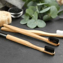 Premium Bamboo Toothbrush with Charcoal Activated Bristles Pack Of 4