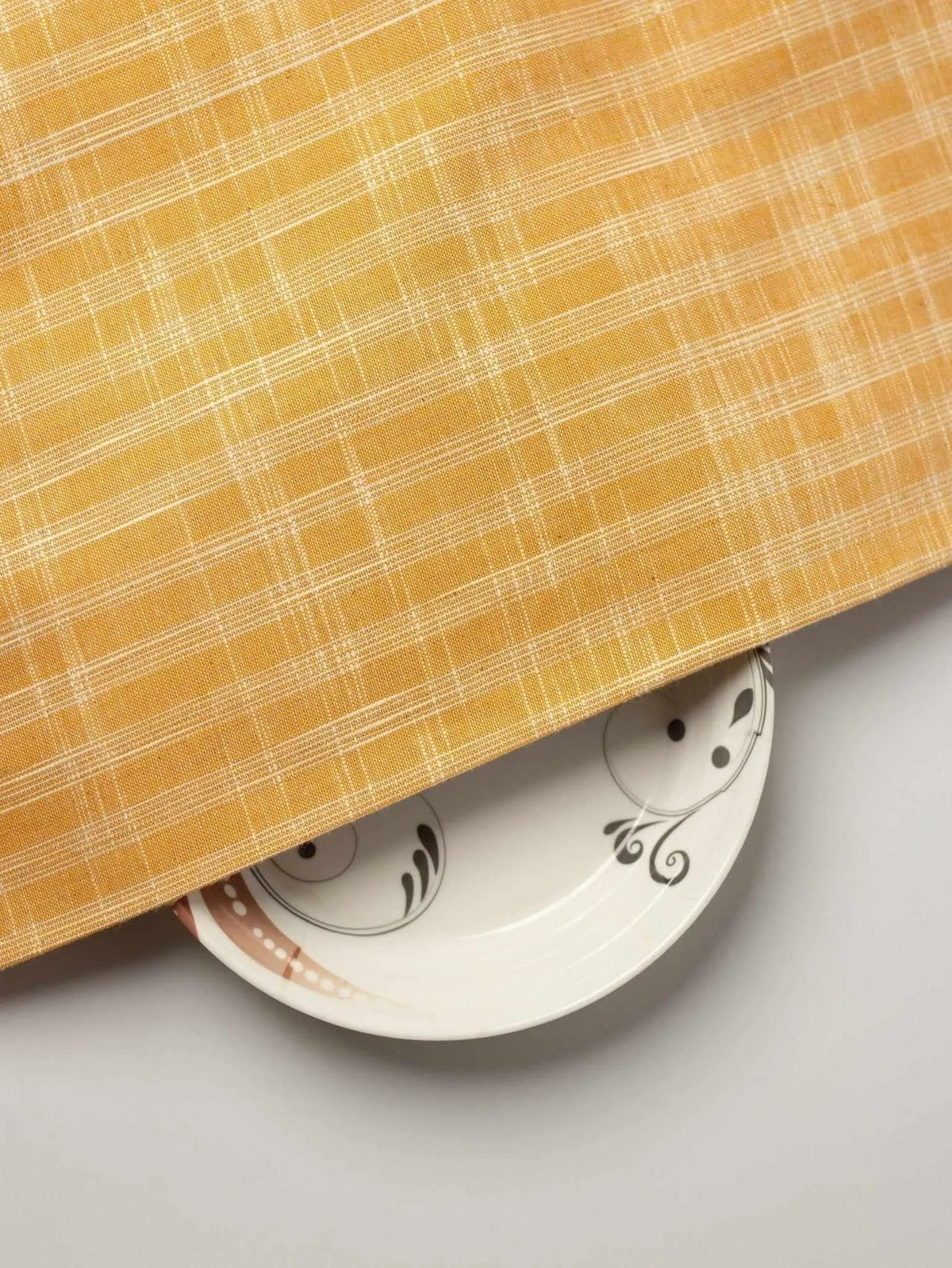 Yellow Color Traditional Pattern Khadi Fabric