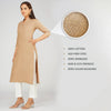 Women's Khadi Long  Kurti Beige Brown
