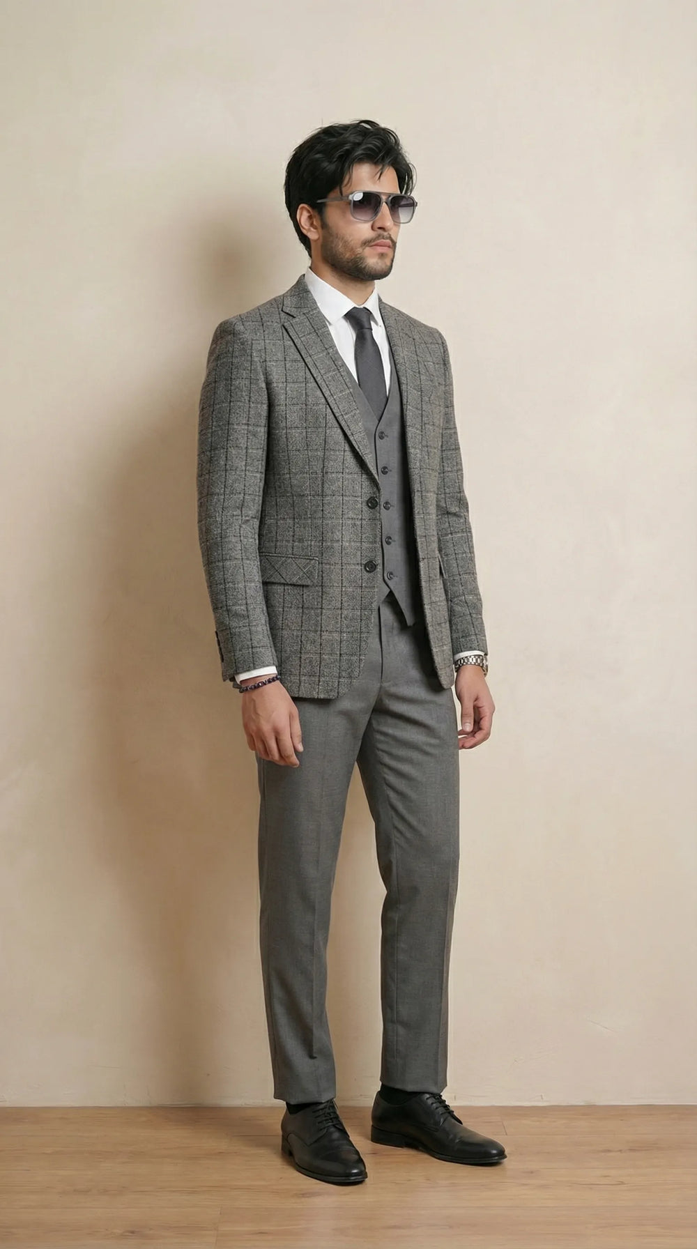 Charcoal Tweed Blazer | 100% Wool, Classic Structured Fit