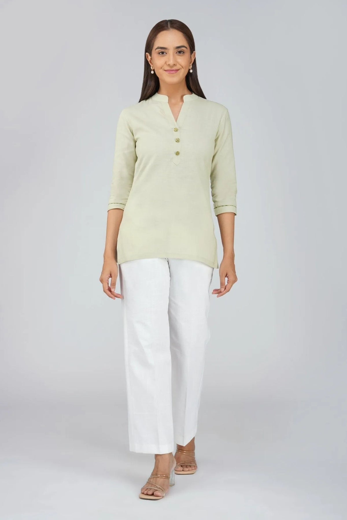 Women's Khadi Short kurti Beige Brown