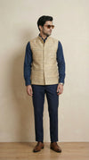 Silk Pale Yellow  Signature Nehru Fit Jacket | 100% Woollen