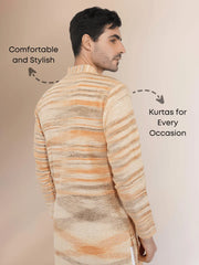 Wheat Colour Traditional Khadi Cotton Kurta