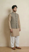 Natural Beige Signature Nehru Fit Jacket | 100% Woolen