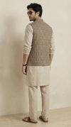 Reversible Tan & Black Nehru Fit Jacket | 100% Woolen