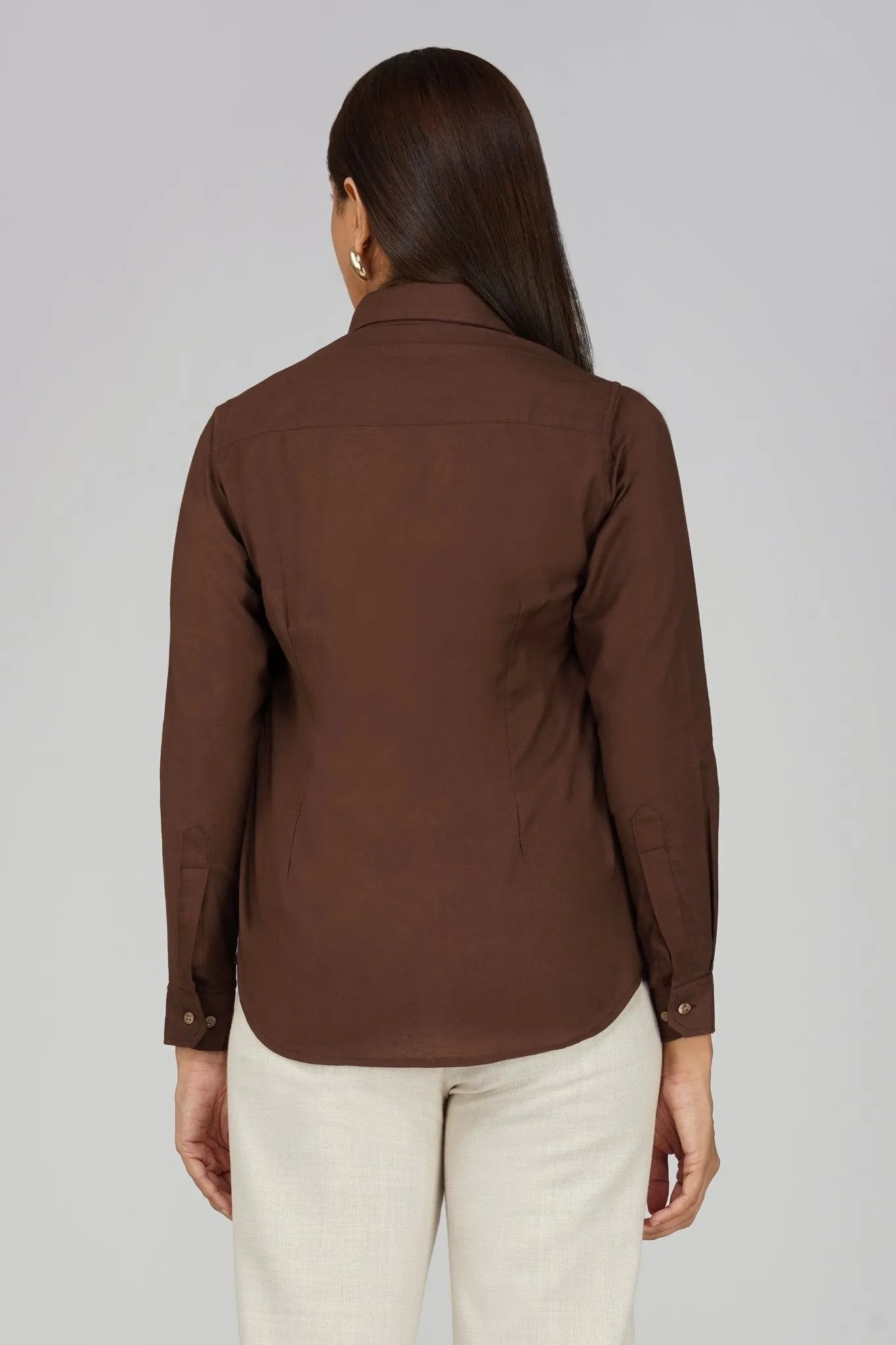 Women's Khadi Shirt Coffee Brown