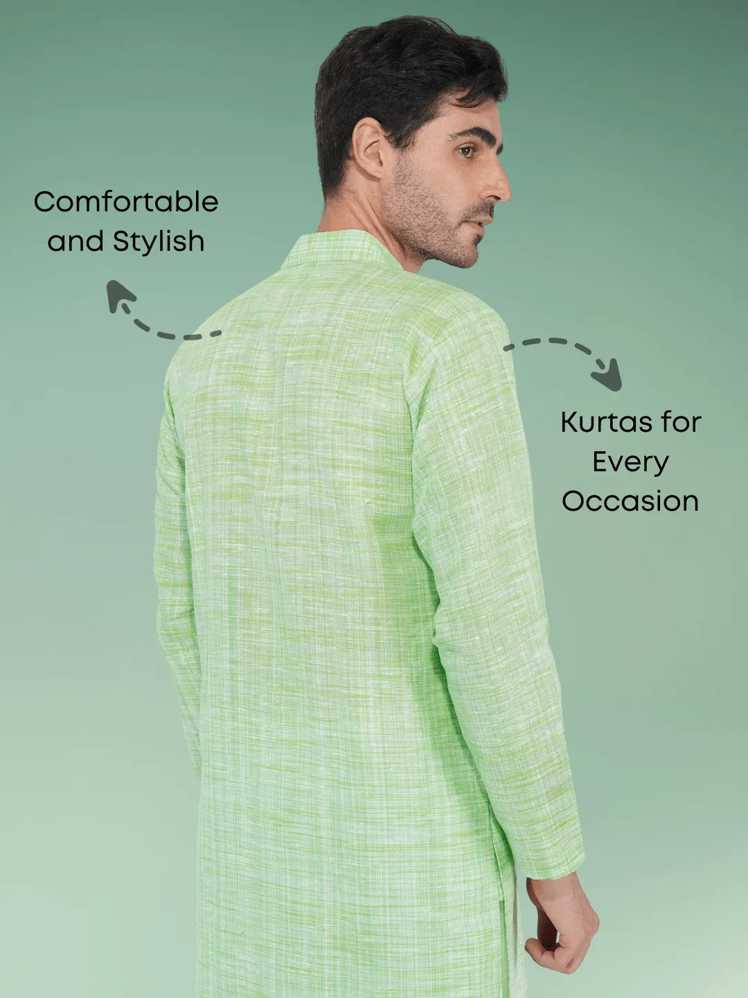 Green Khadi Kurta