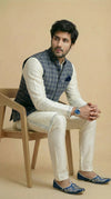 Powder Blue Signature Nehru Fit Jacket | 100% Woolen