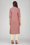 Women's Long Khadi Kurti Dusky Rose Pink