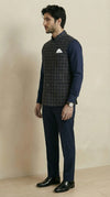 Navy Blue  Signature Nehru Fit Jacket | 100% Woolen