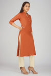 Women's Khadi Long Kurti Lavander