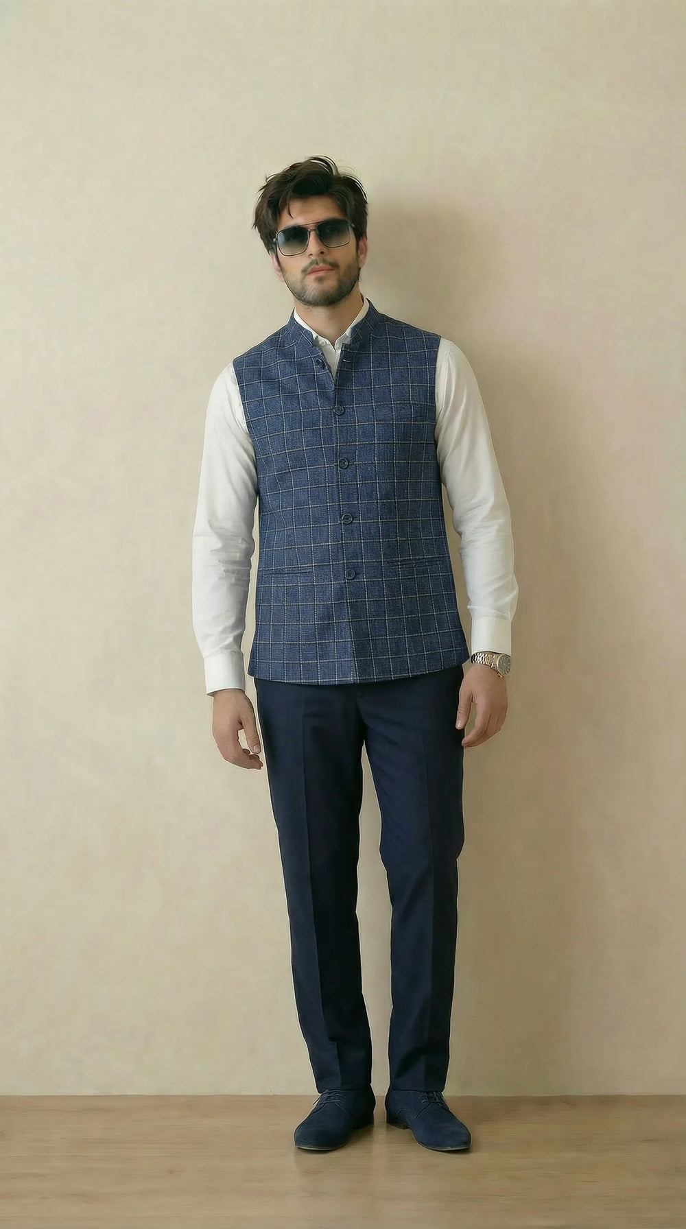 Indigo Signature Nehru Fit Jacket | 100% Woolen