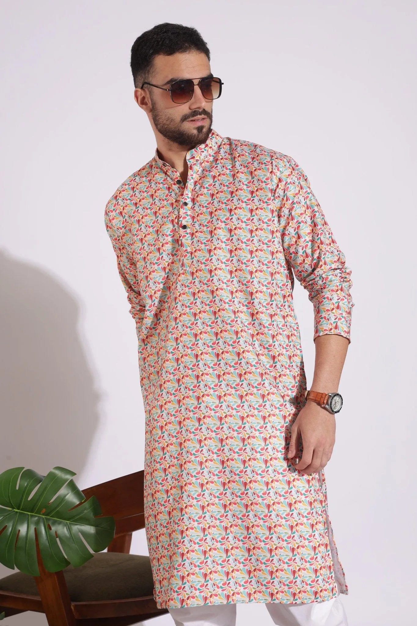Stylish Print Multi Color Floral Kurta