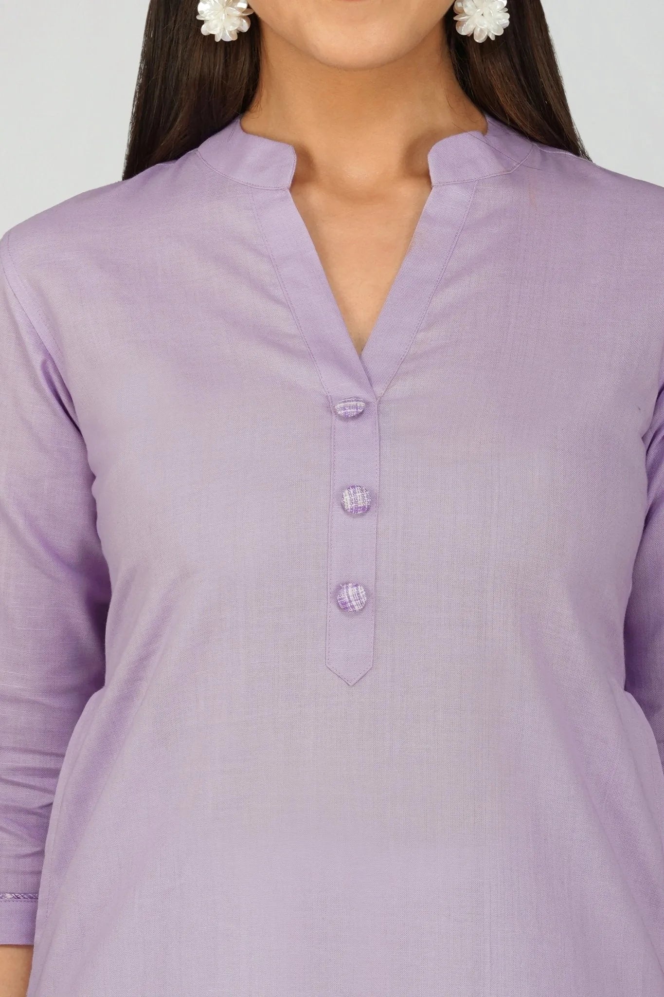 Women's Khadi Long Kurti Lavander
