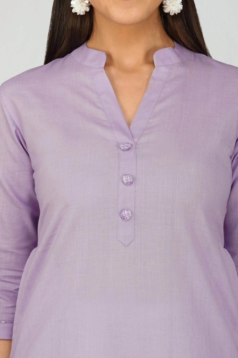 Women's Khadi Long Kurti Lavander