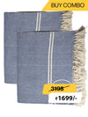 HAND WOVEN KHADI KHES, BLANKETS, THROW IN LIGHT BLUE COLOR- ALL WEATHER