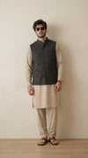 Reversible Tan & Black Nehru Fit Jacket | 100% Woolen