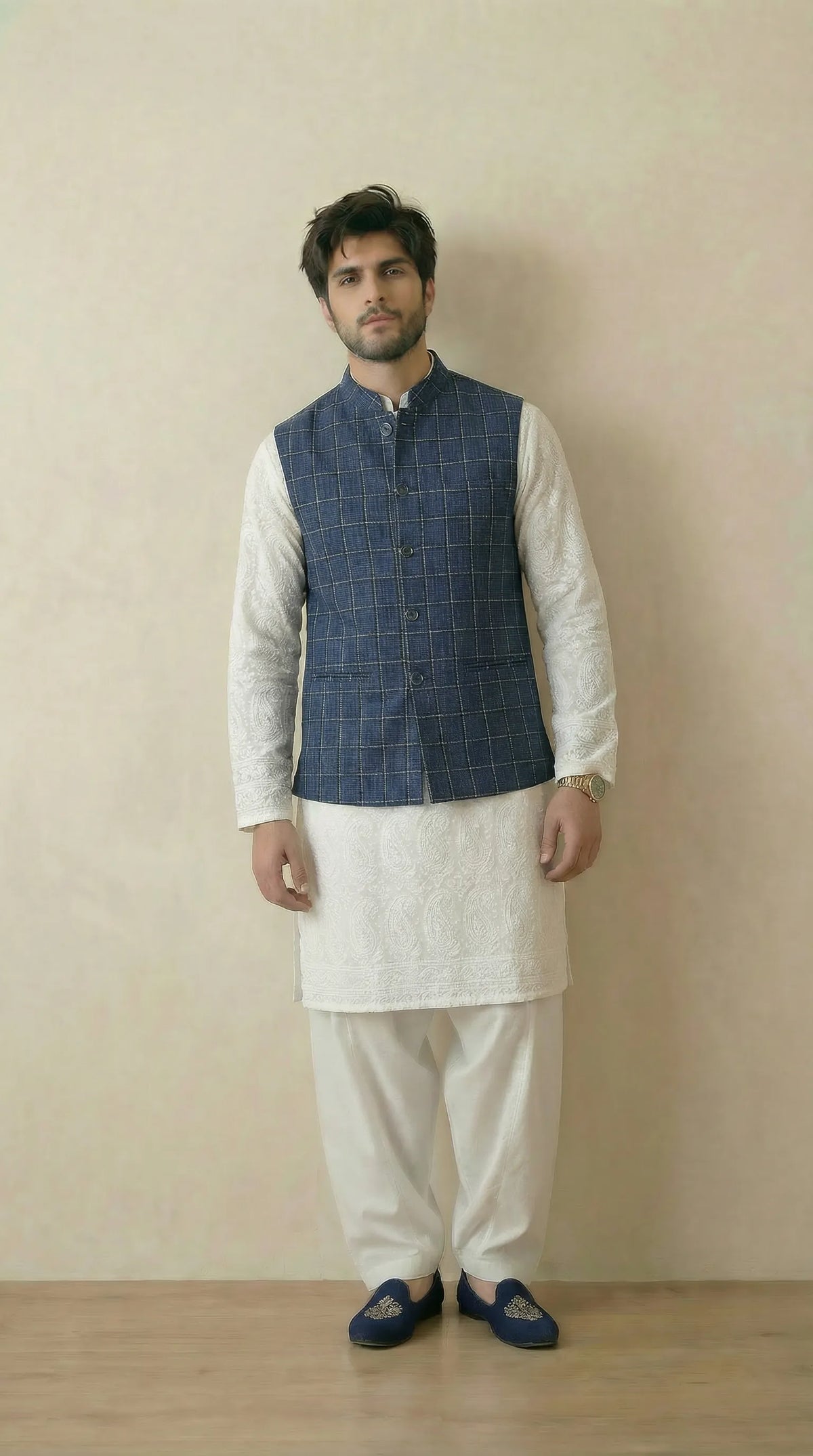 Indigo Signature Nehru Fit Jacket | 100% Woolen