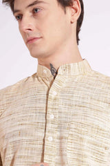 Wheat Color Khadi Cotton Kurta