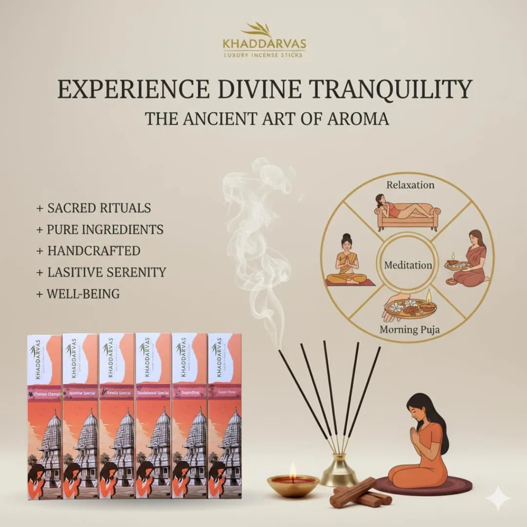 Jasmine Incense Sticks for Pooja | Refreshing Long-Lasting Aroma