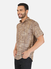 Pure Khadi Short Kurta in Coffee Color