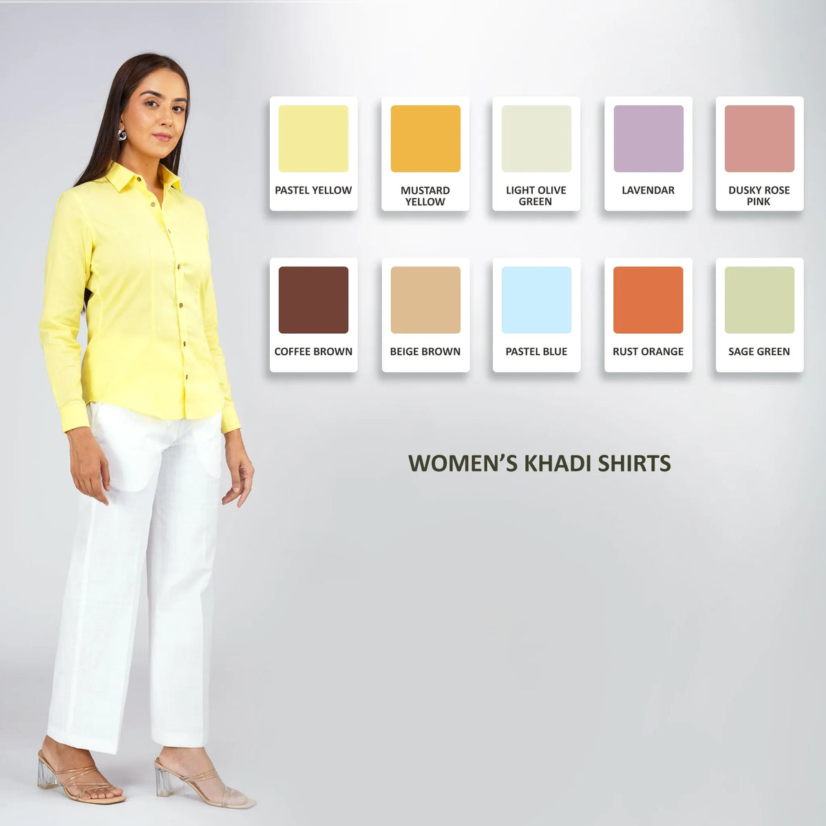 Women's Long Khadi Kurti Pastel Yellow