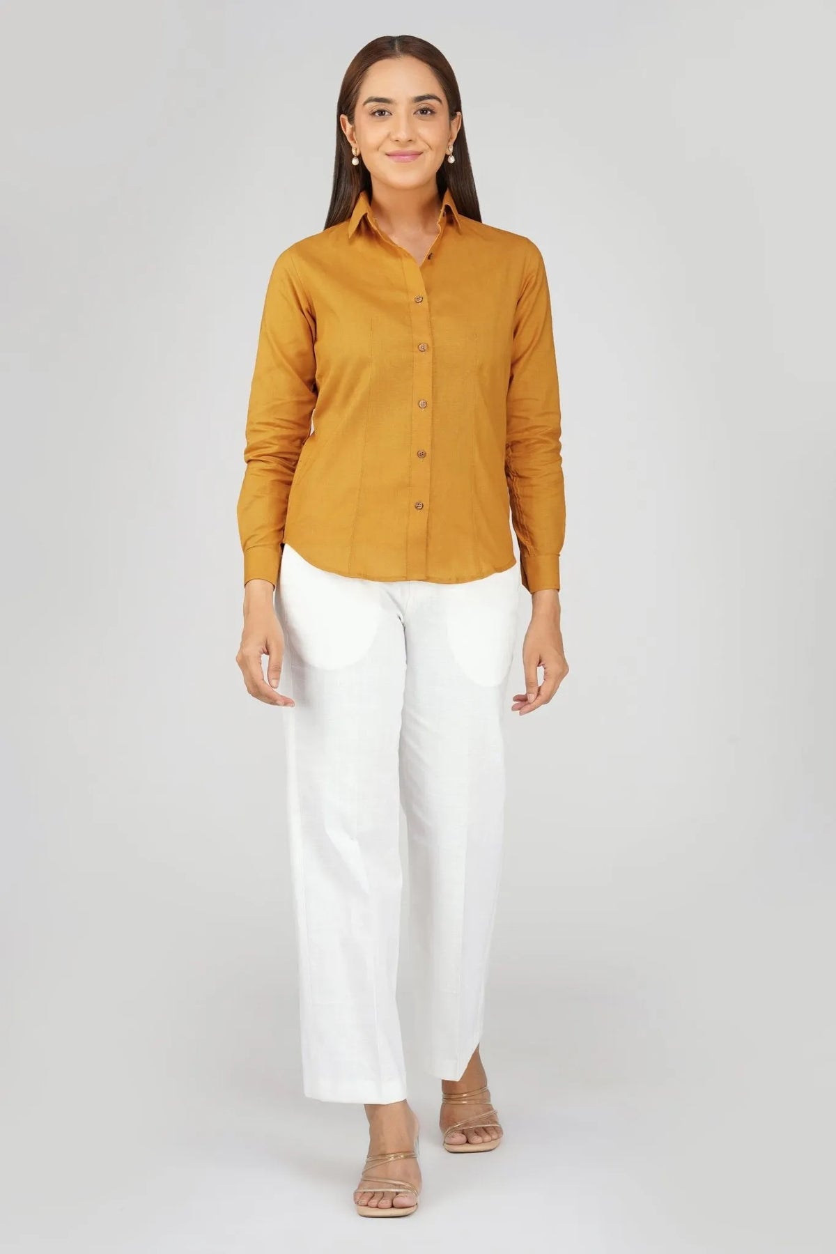 Women's Khadi Shirt Mustard Yellow