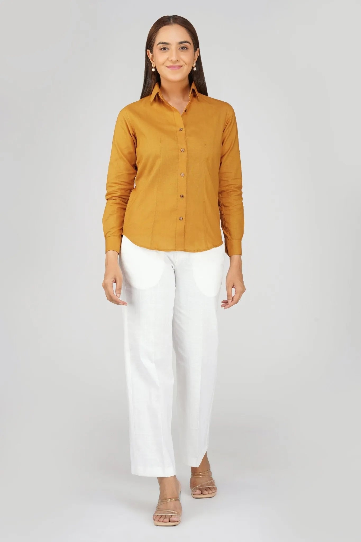 Women's Khadi Shirt Mustard Yellow