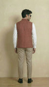 Reversible Brick Red Nehru Fit Jacket | 100% Woolen