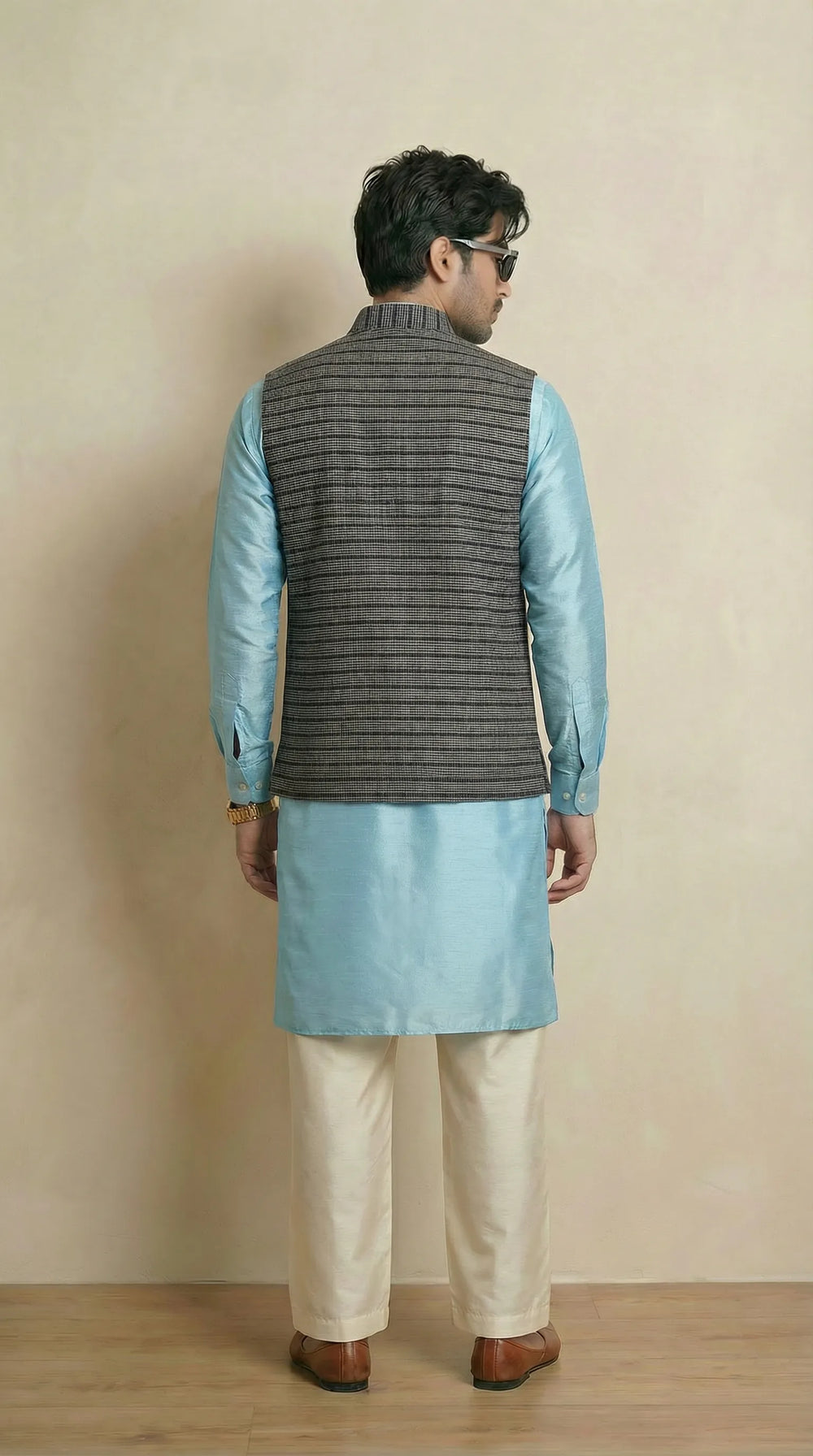 Steel Grey Signature Nehru Fit Jacket | 100% Woolen