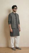 Reversible Iron Grey Nehru Fit Jacket | 100% Woolen