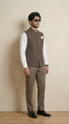 Reversible Earthy Brown Nehru Fit Jacket | 100% Woolen