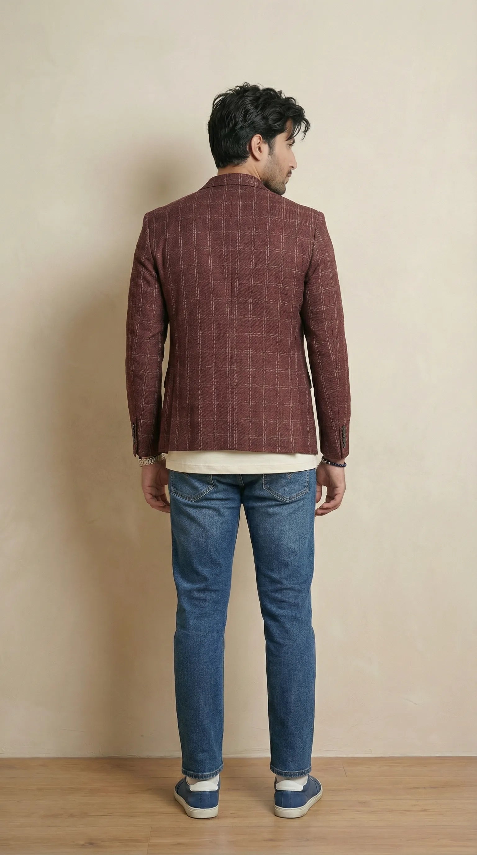 Reddish Tweed Blazer | 100% Wool, Classic Structured Fit