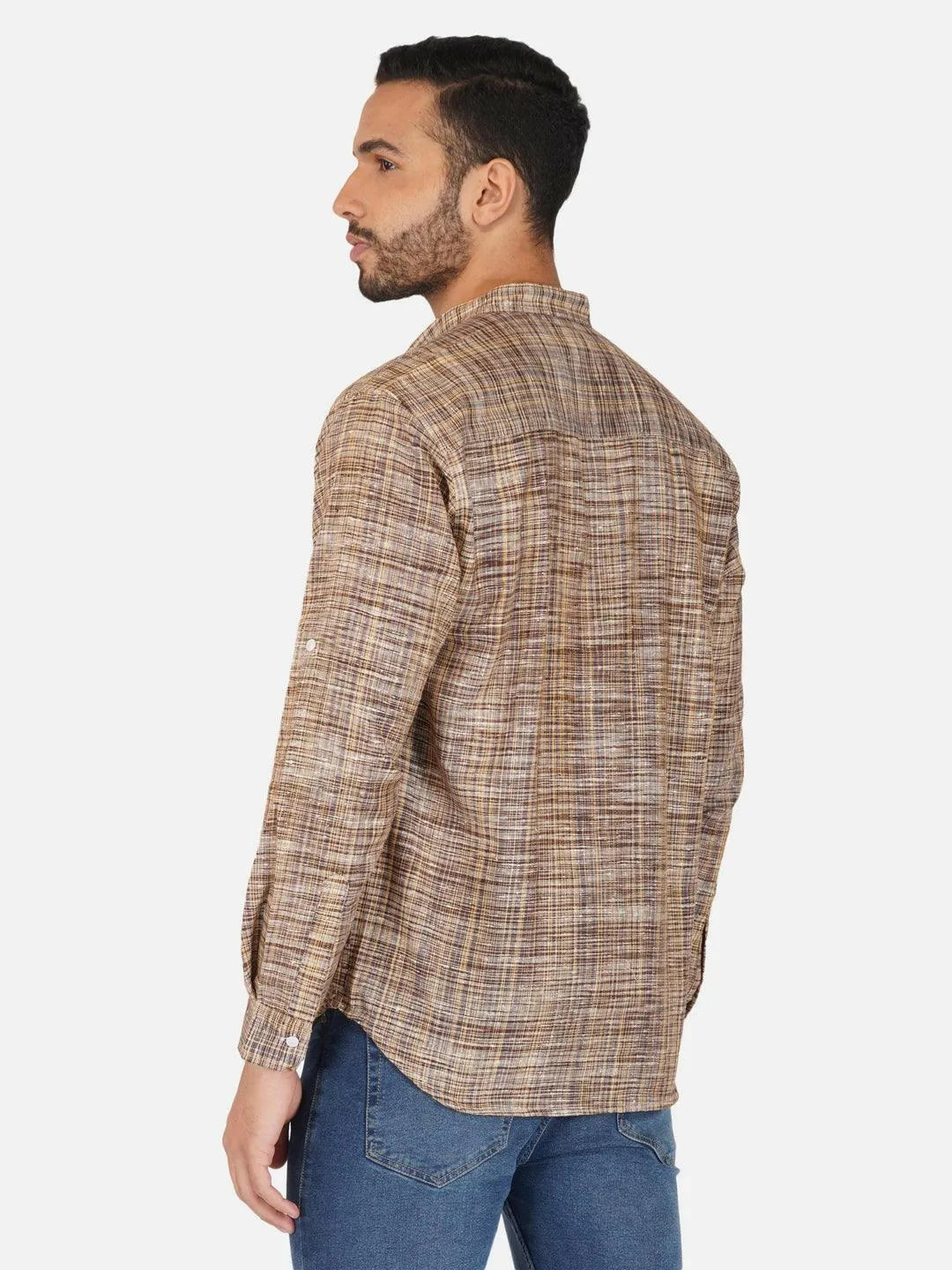 Pure Khadi Short Kurta in Coffee Color