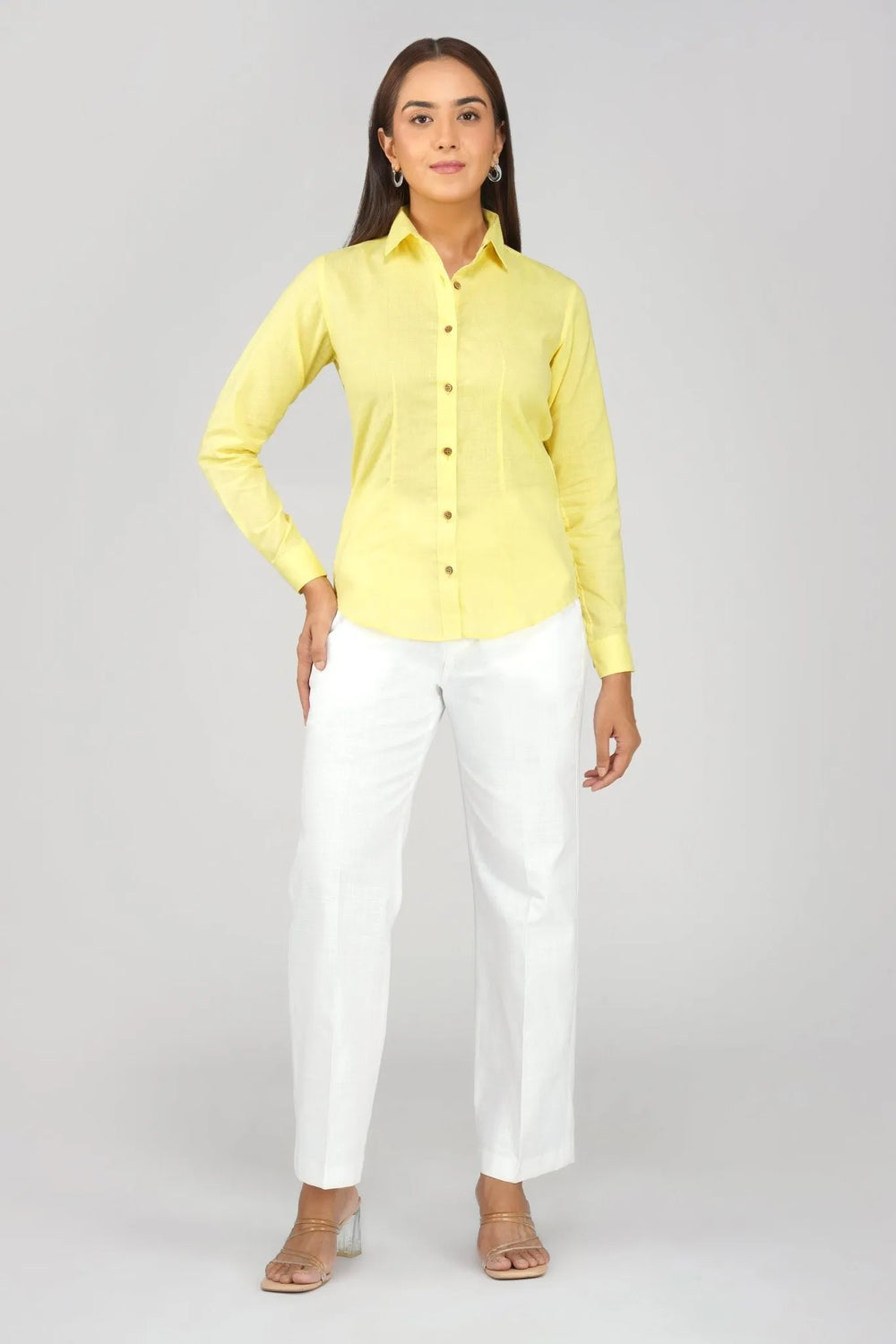 Women's Khadi Shirt Pastel Yellow