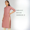 Women's Long Khadi Kurti Dusky Rose Pink
