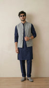 Classic Grey Signature Nehru Fit Jacket | 100% Woolen