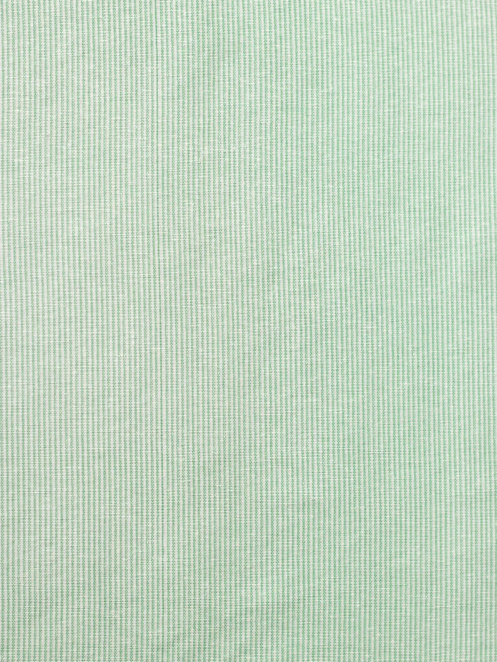 Small Plain Line White & Green Traditional Khadi Fabric