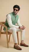 Jade Green Signature Nehru Fit Jacket | 100% Woolen