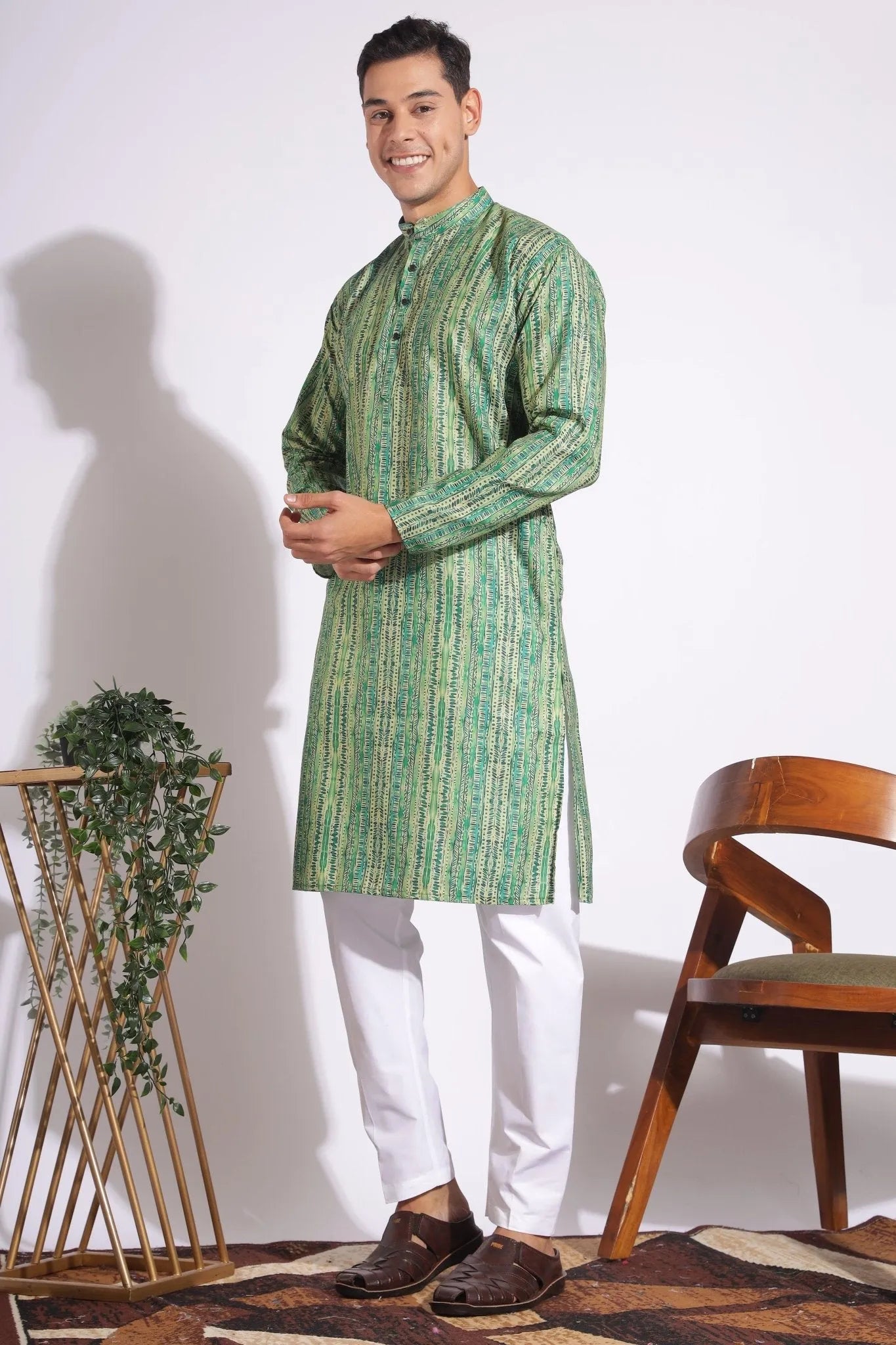Standard Green Trending Design Print Kurta
