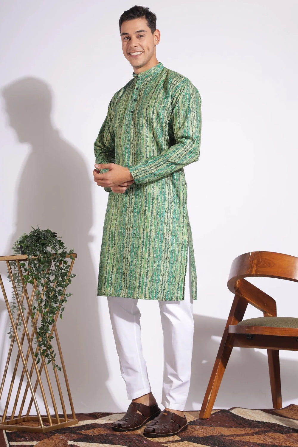 Standard Green Trending Design Print Kurta