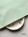 Small Plain Line White & Green Traditional Khadi Fabric
