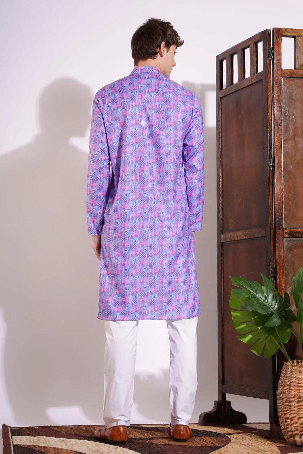 Elegant Print Kurta Purple Color
