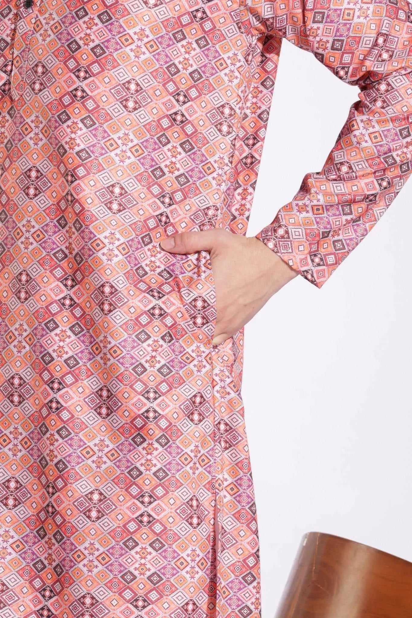 Traditional Attire Pink Print Kurta