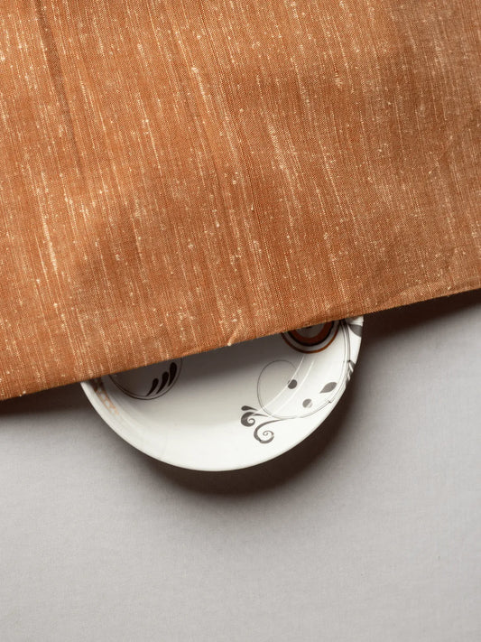 Light Golden Brown Plain Traditional Khadi Fabric