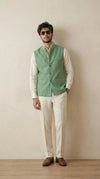 Jade Green Signature Nehru Fit Jacket | 100% Woolen