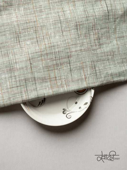 Sea Green fabulous Self Pattern Khadi Fabric