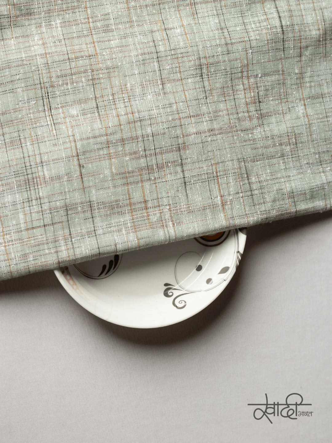 Sea Green fabulous Self Pattern Khadi Fabric