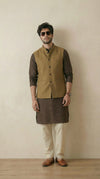 Reversible Khakhi Grey Nehru Fit Jacket | 100% Woolen