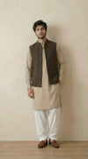 Brown Signature Nehru Fit Jacket | 100% Woolen